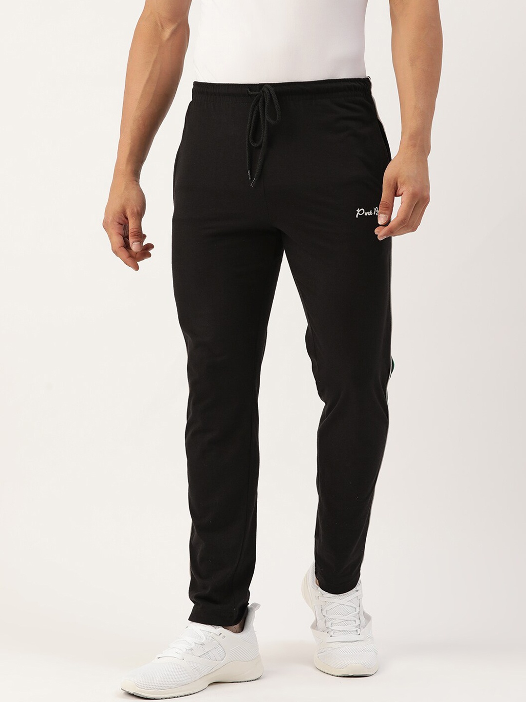 

PORTBLAIR Men Mid-Rise Track Pants, Black