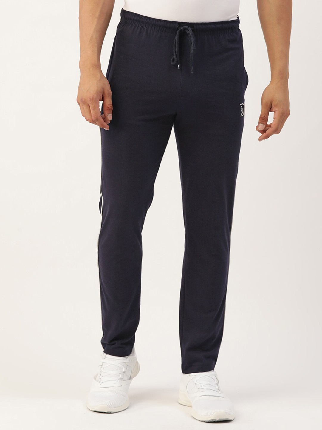 

PORTBLAIR Men Mid-Rise Casual Track Pants, Navy blue