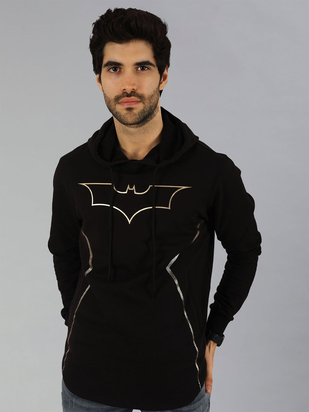 

Shop The Arena Bat Man Printed Hooded Cotton Sweatshirt, Black