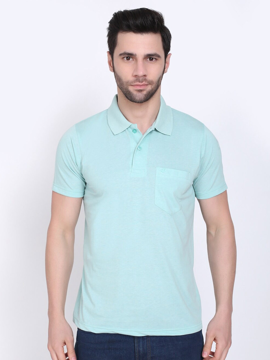 

Camey Polo Collar Cotton T-shirt, Blue