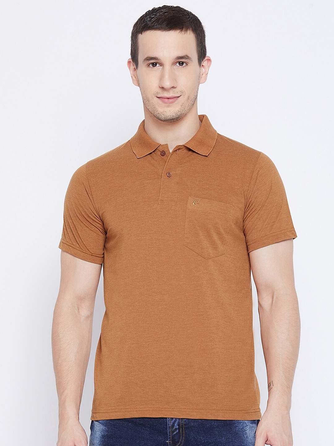 

Camey Polo Collar Cotton T-shirt, Mustard