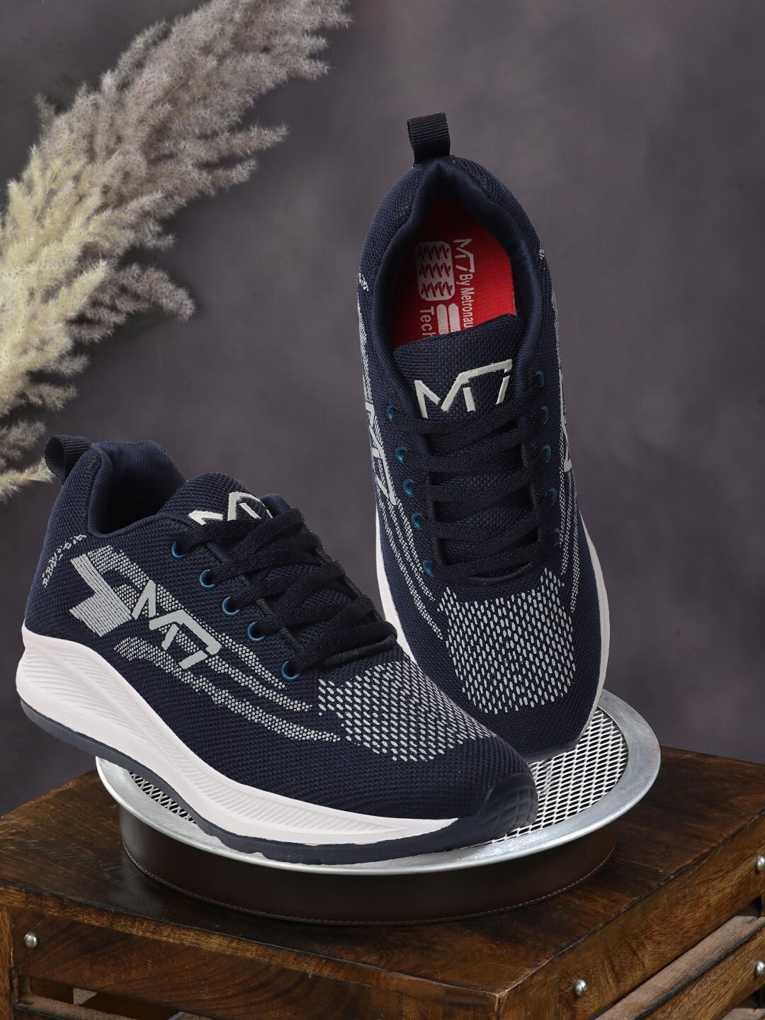 

M7 by Metronaut Men Woven Design Lightweight Sneakers, Navy blue