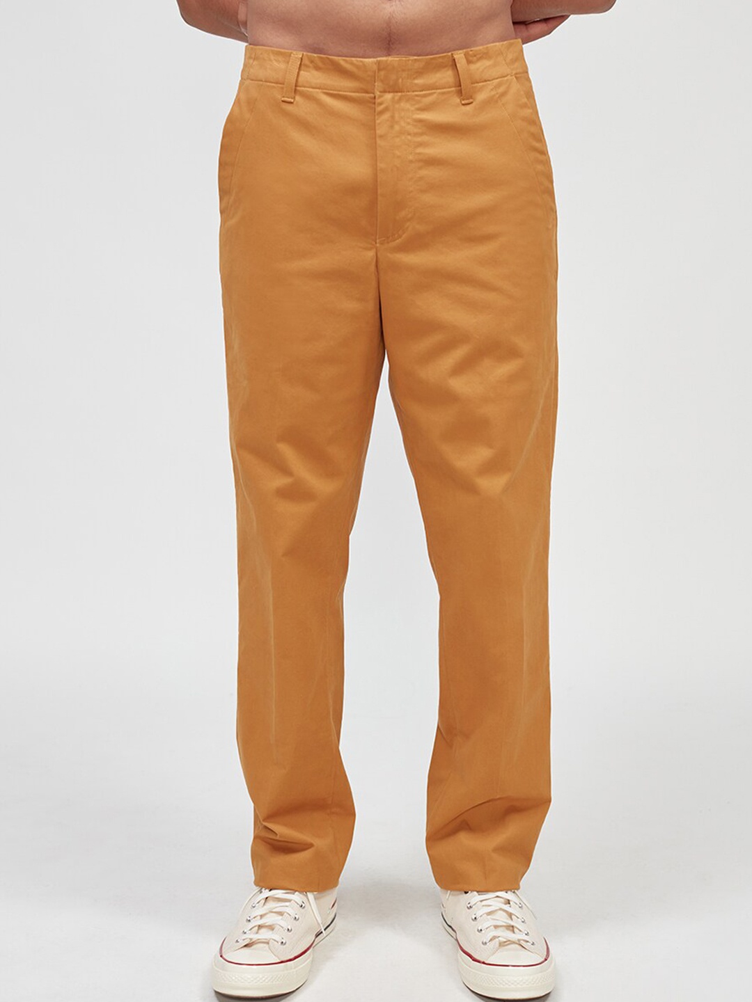 

Bhaane Men Loose Fit Cotton Trousers, Orange