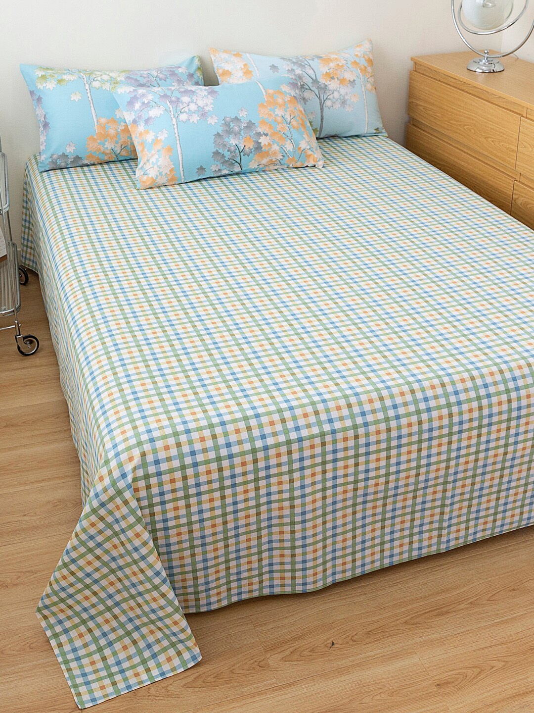 

JC Collection Blue Printed Pure Cotton Single Bedding Set