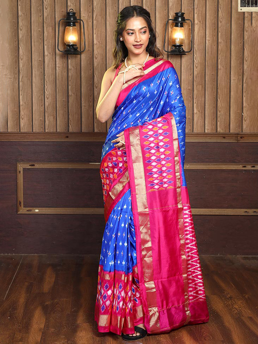 

AllSilks Zari Pure Silk Saree, Blue