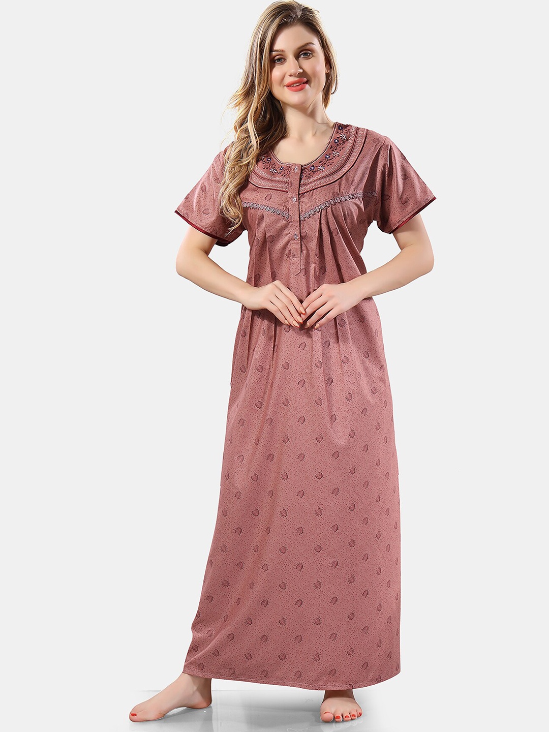 

Be You Conversational Printed Maxi Nightdress, Red