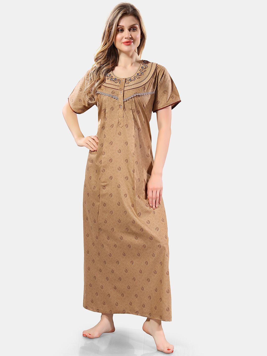 

Be You Conversational Printed Maxi Nightdress, Brown