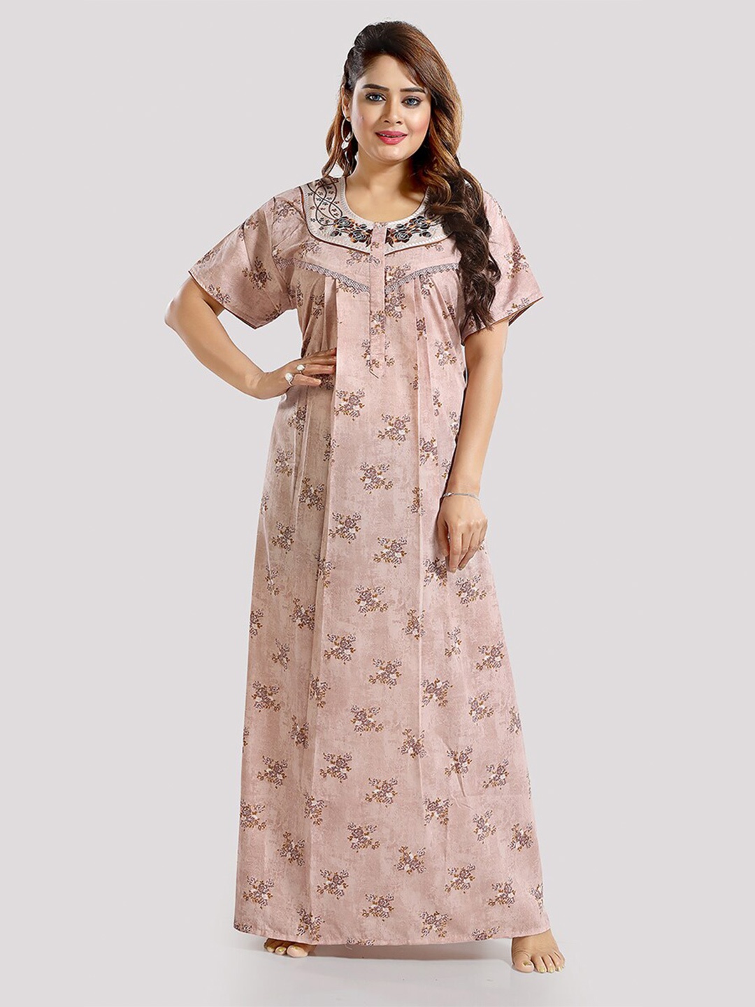 

Be You Floral Printed Maxi Nightdress, Pink