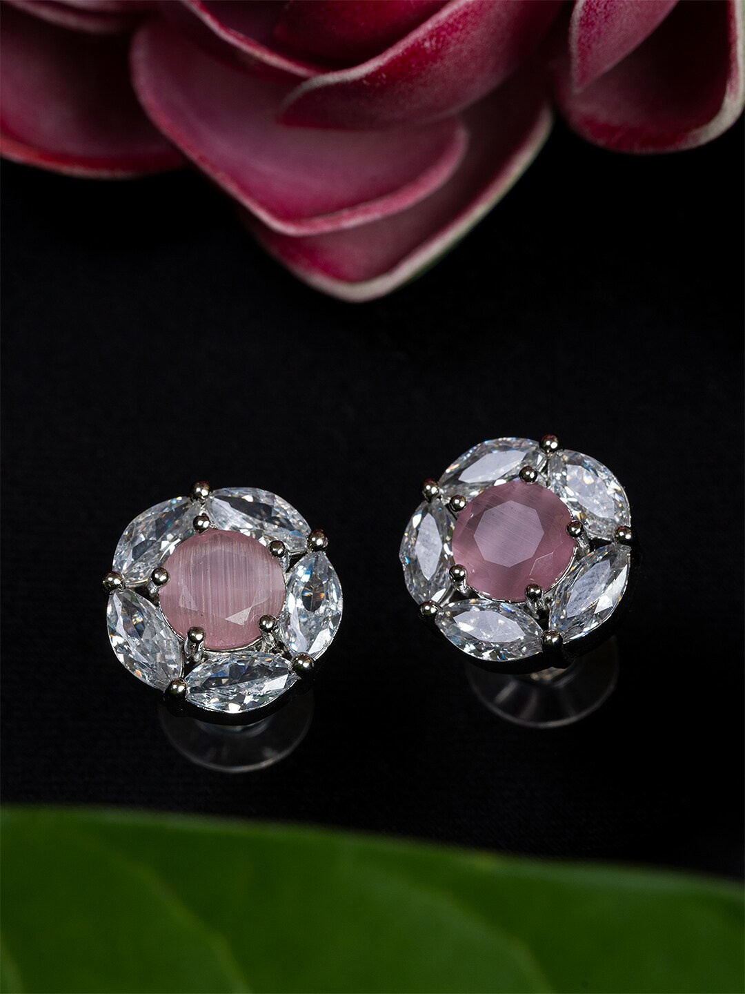 

HOUSE OF ARLI Gold-Plated Circular Studs Earrings