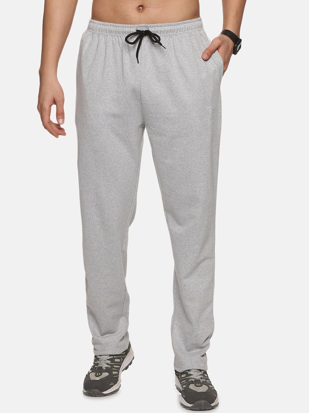 

Trends Tower Men Cotton Dry Fit Track Pants, Grey melange