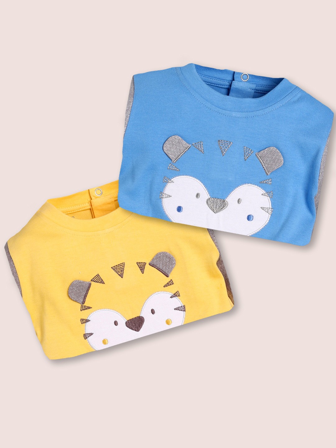 

BABY GO Infants Boys Set of 2 Printed Cotton Sleepsuits, Blue