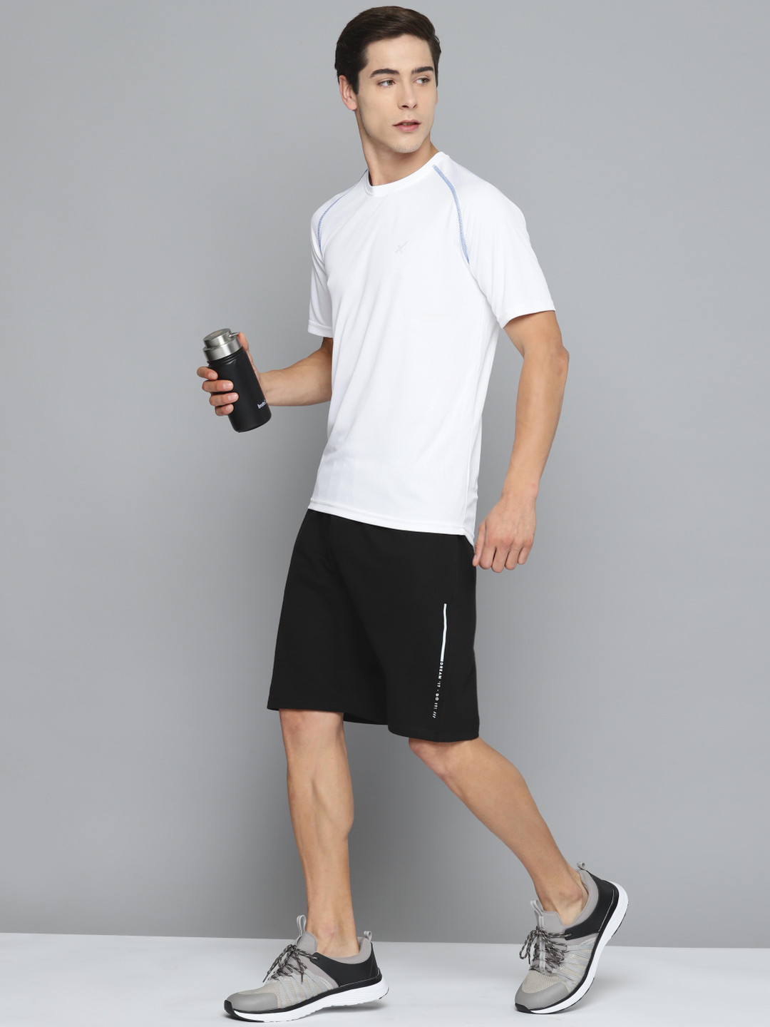

HRX by Hrithik Roshan Men Solid Bio-Wash Sports Shorts, Black