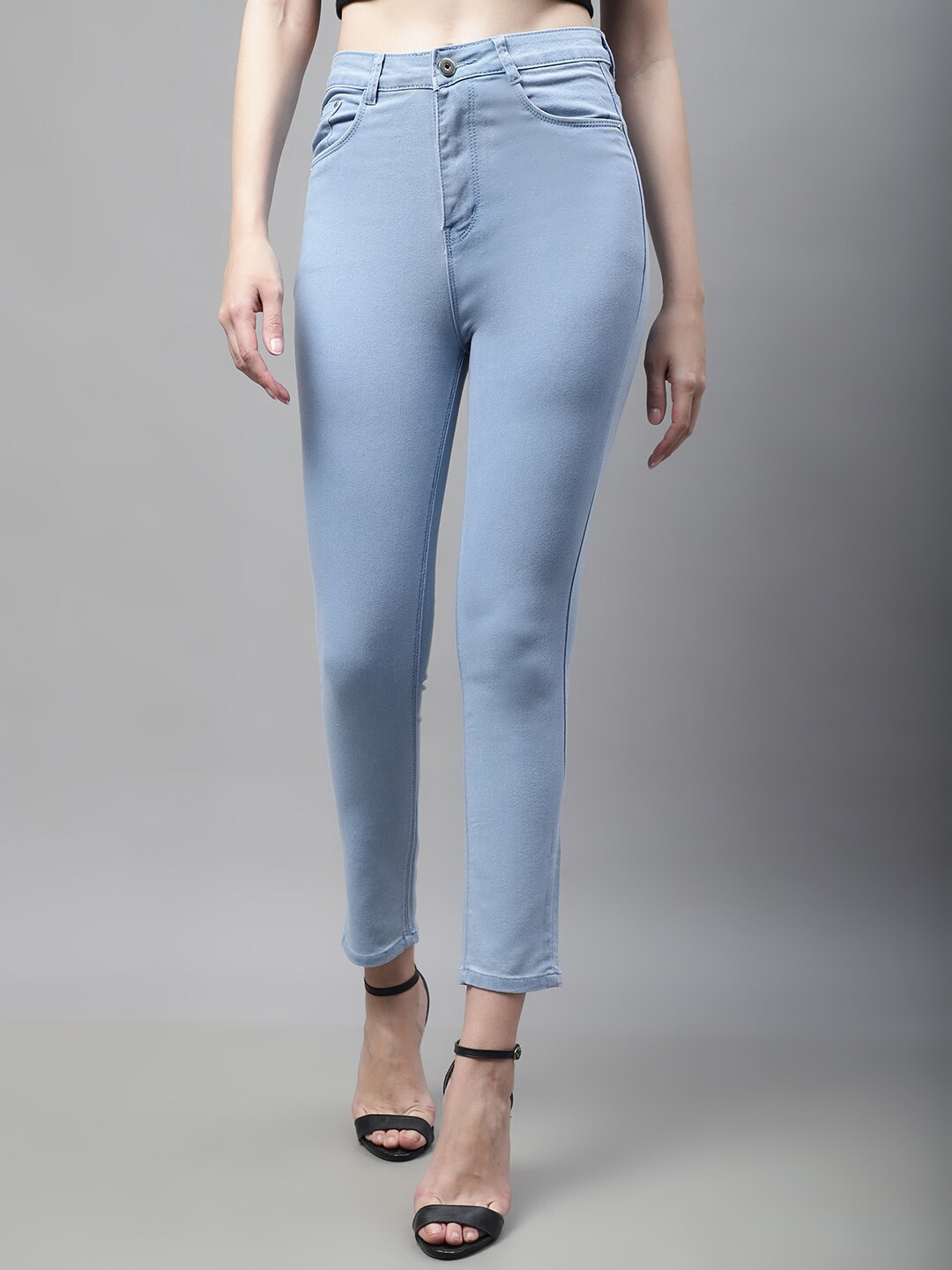 

NULL NAUT Women Mid-Rise Slim Fit Stretchable Clean Look Jeans, Blue