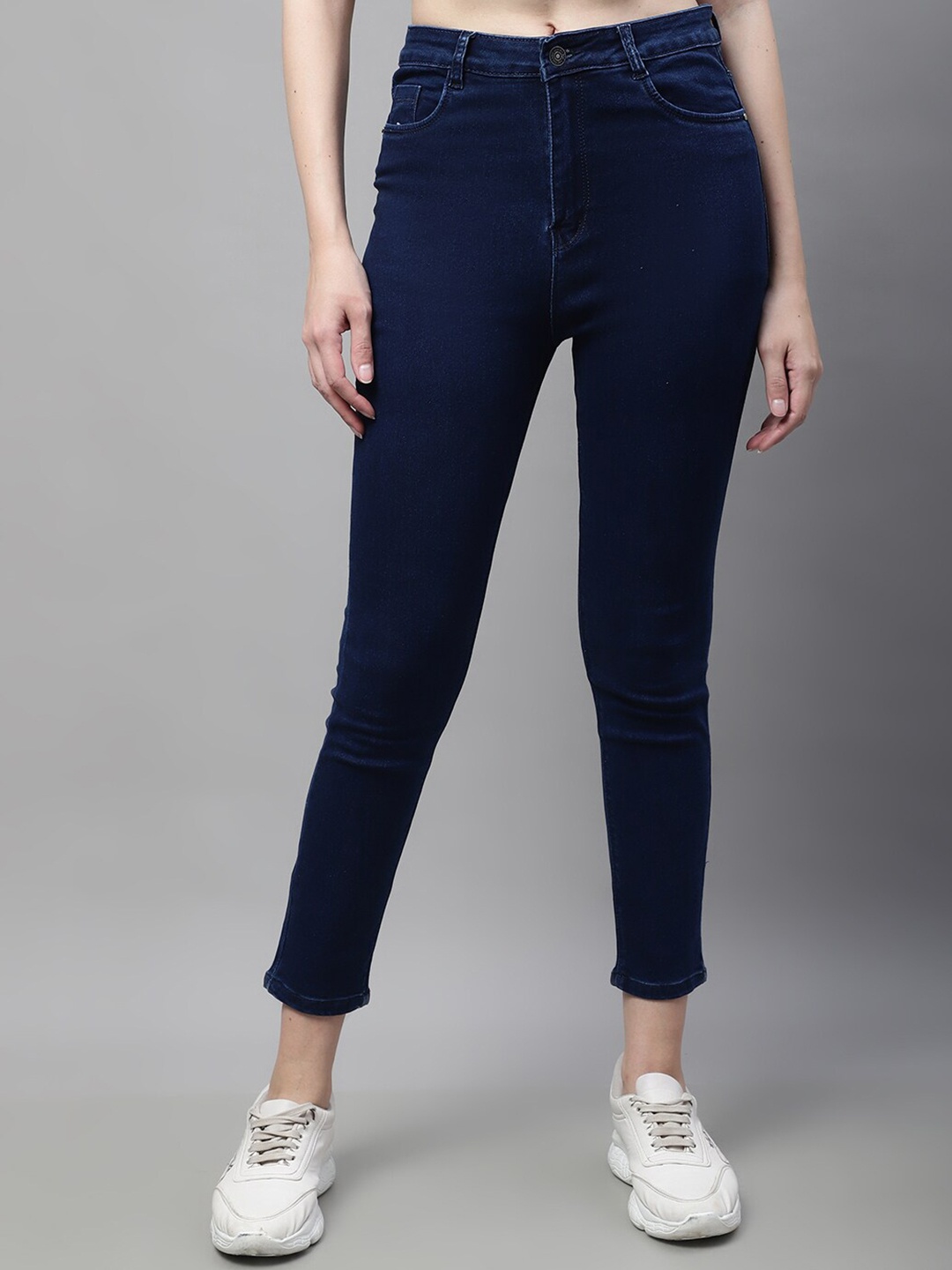 

NULL NAUT Women Mid-Rise Slim Fit Stretchable Clean Look Jeans, Blue