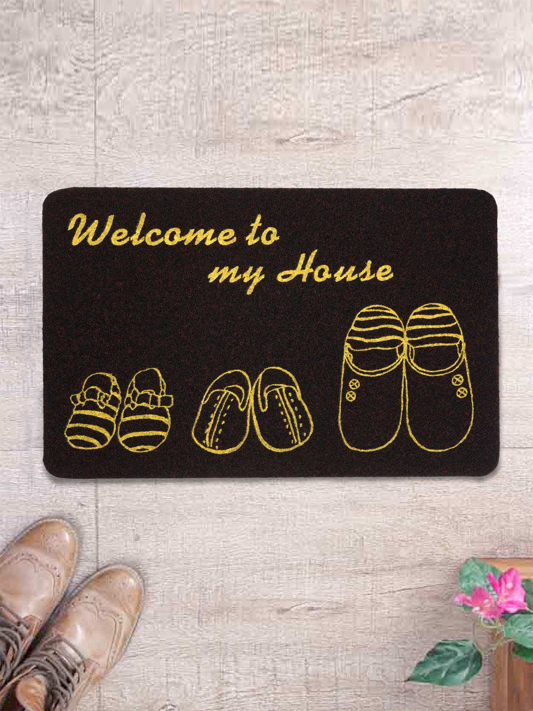 

Cortina Black & Brown Patterned Rectangular Doormat
