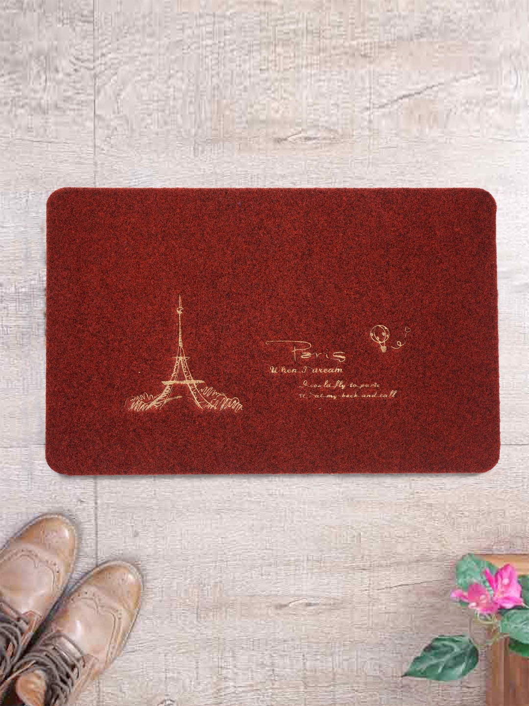 

Cortina Rust Red Patterned Rectangular Doormat