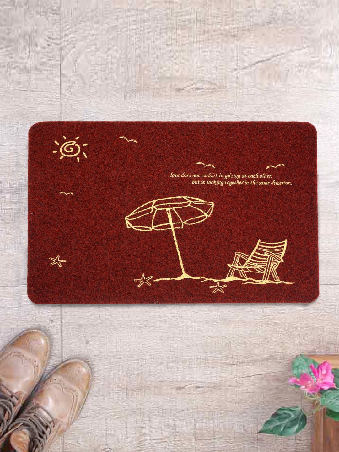 

Cortina Rust Red Patterned Rectangular Doormat