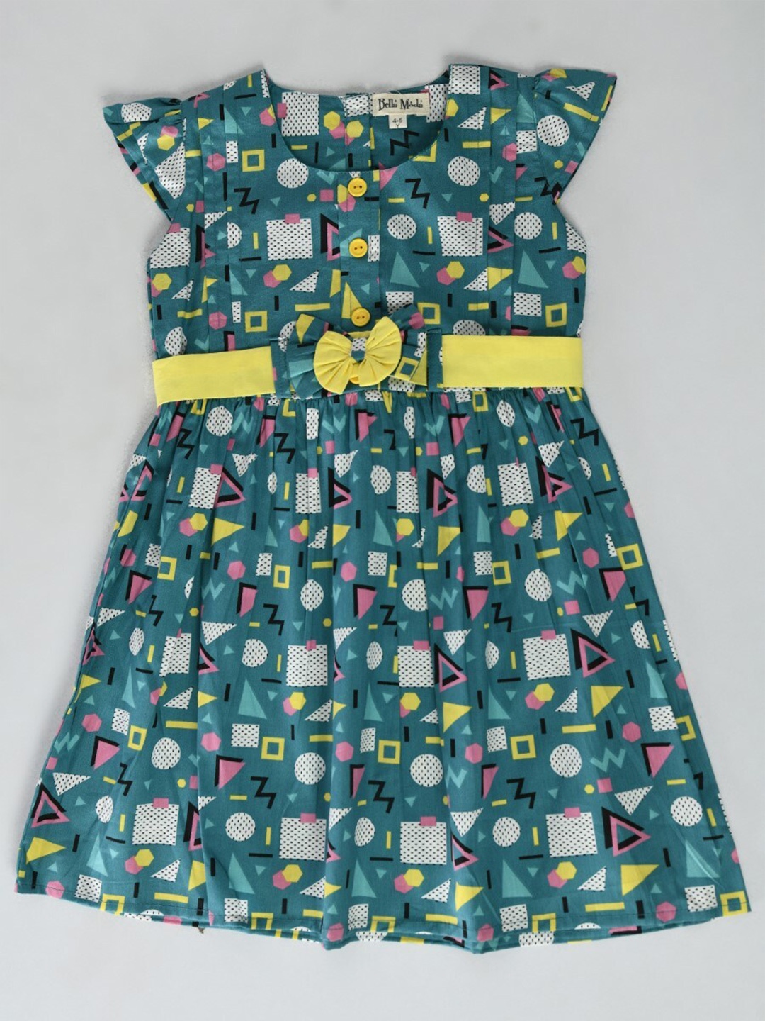 

Bella Moda Girls Print Fit and Flare Dress, Green