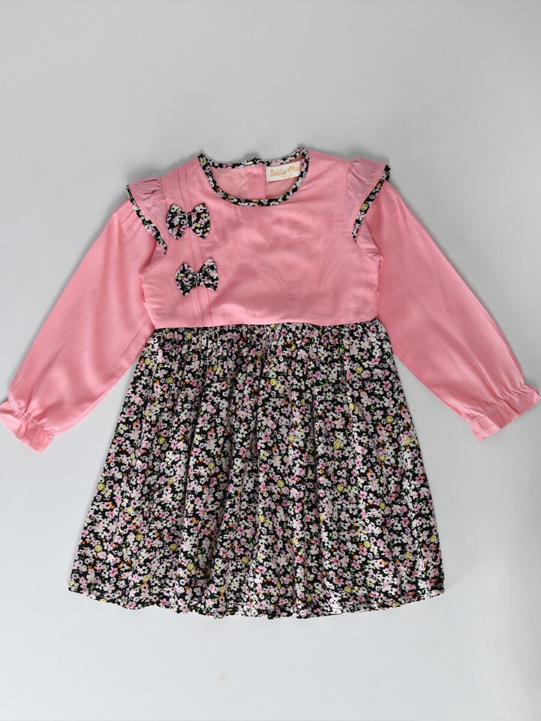 

Bella Moda Girls Floral Print Puff Sleeve Fit & Flare Dress, Blue