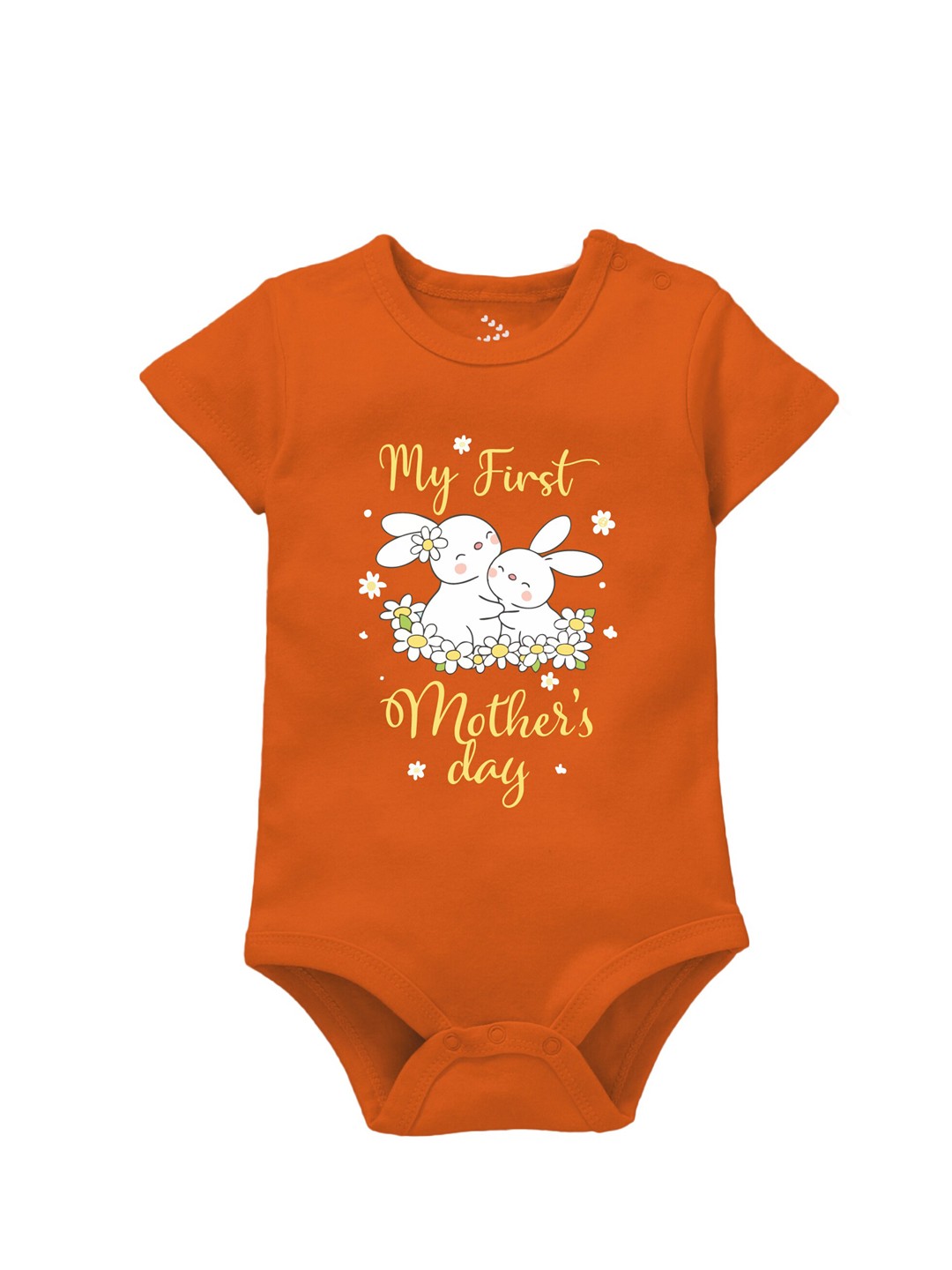 

Zeezeezoo Infants First Mother's Day Printed Pure Cotton Bodysuit, Orange