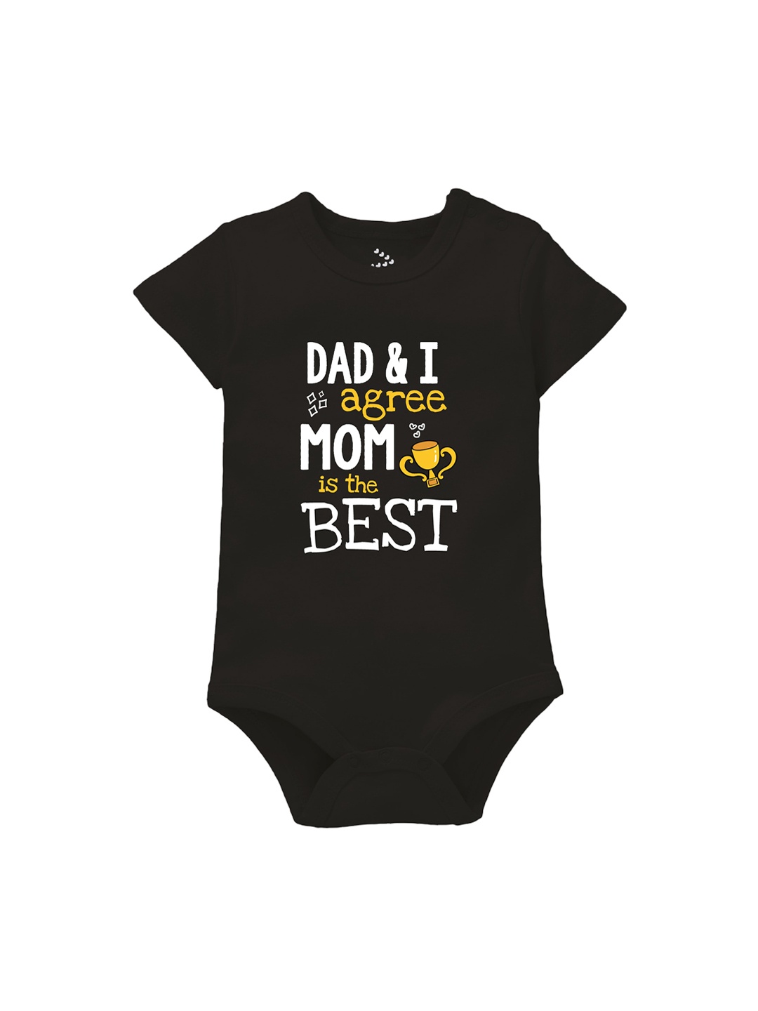 

Zeezeezoo Infants DAD & I Agree Mom Is Best Printed Pure Cotton Bodysuit, Black