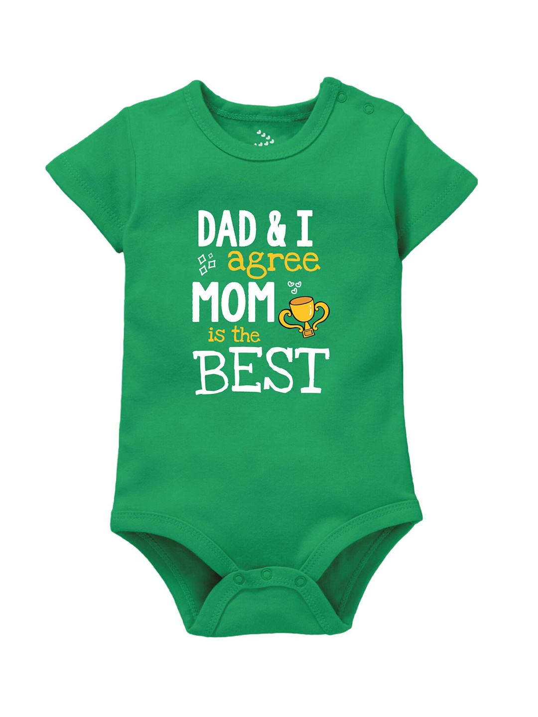 

Zeezeezoo Infants DAD & I Agree Mom Is Best Printed Pure Cotton Bodysuit, Green