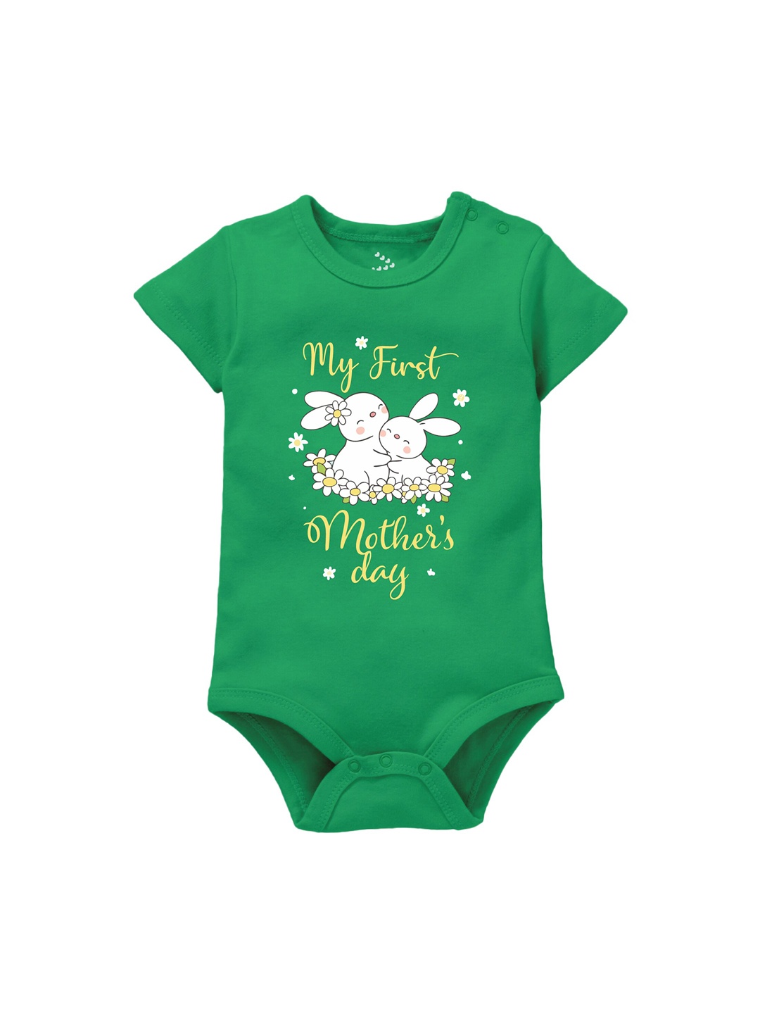 

Zeezeezoo Infants 1st Mother's Day Printed Pure Cotton Bodysuit, Green