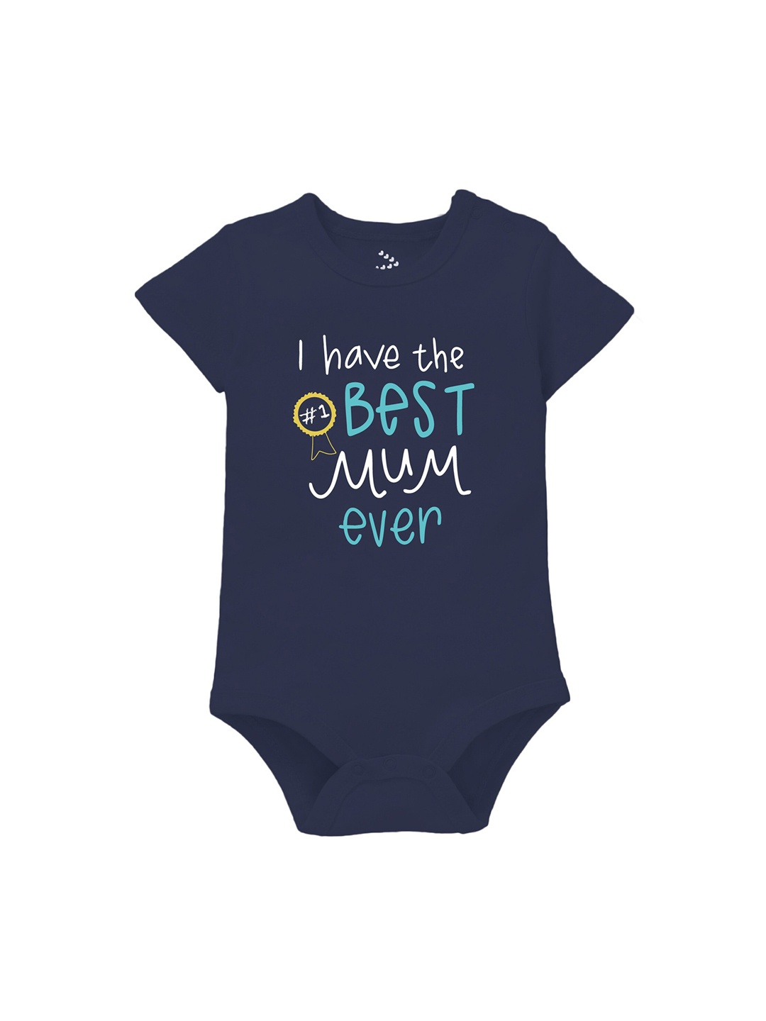 

Zeezeezoo Infants I Have Best Mum Printed Pure Cotton Bodysuit, Navy blue