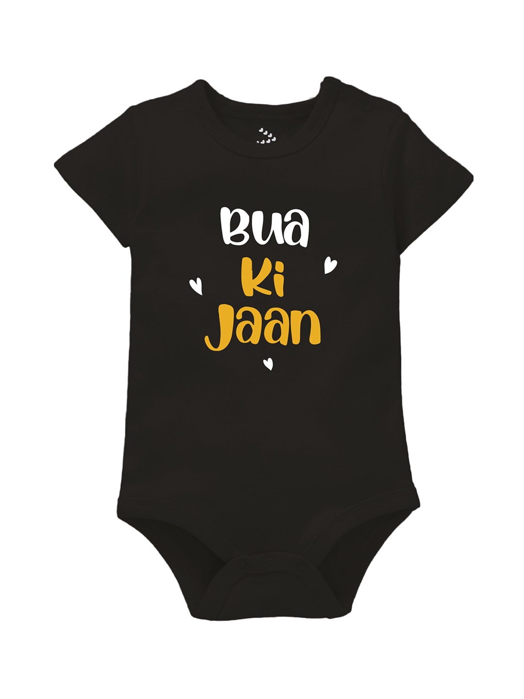 

Zeezeezoo Infants Bua Ki Jaan Printed Pure Cotton Bodysuit, Black