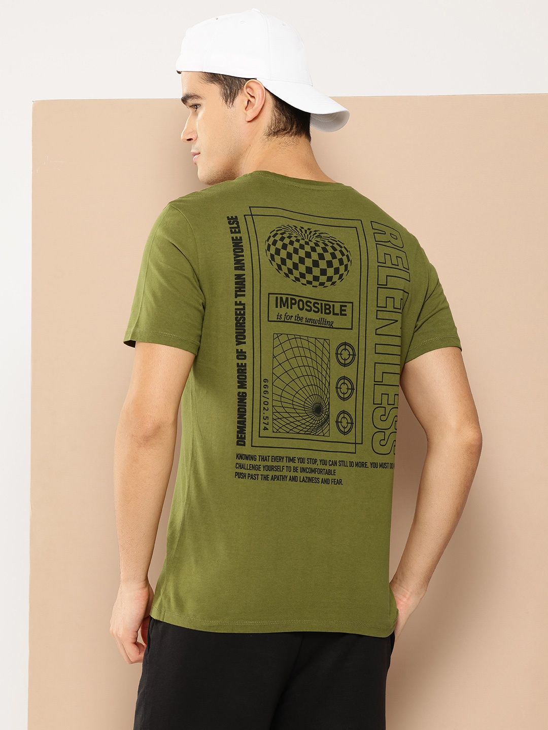 

Alcis Men Printed T-shirt, Olive