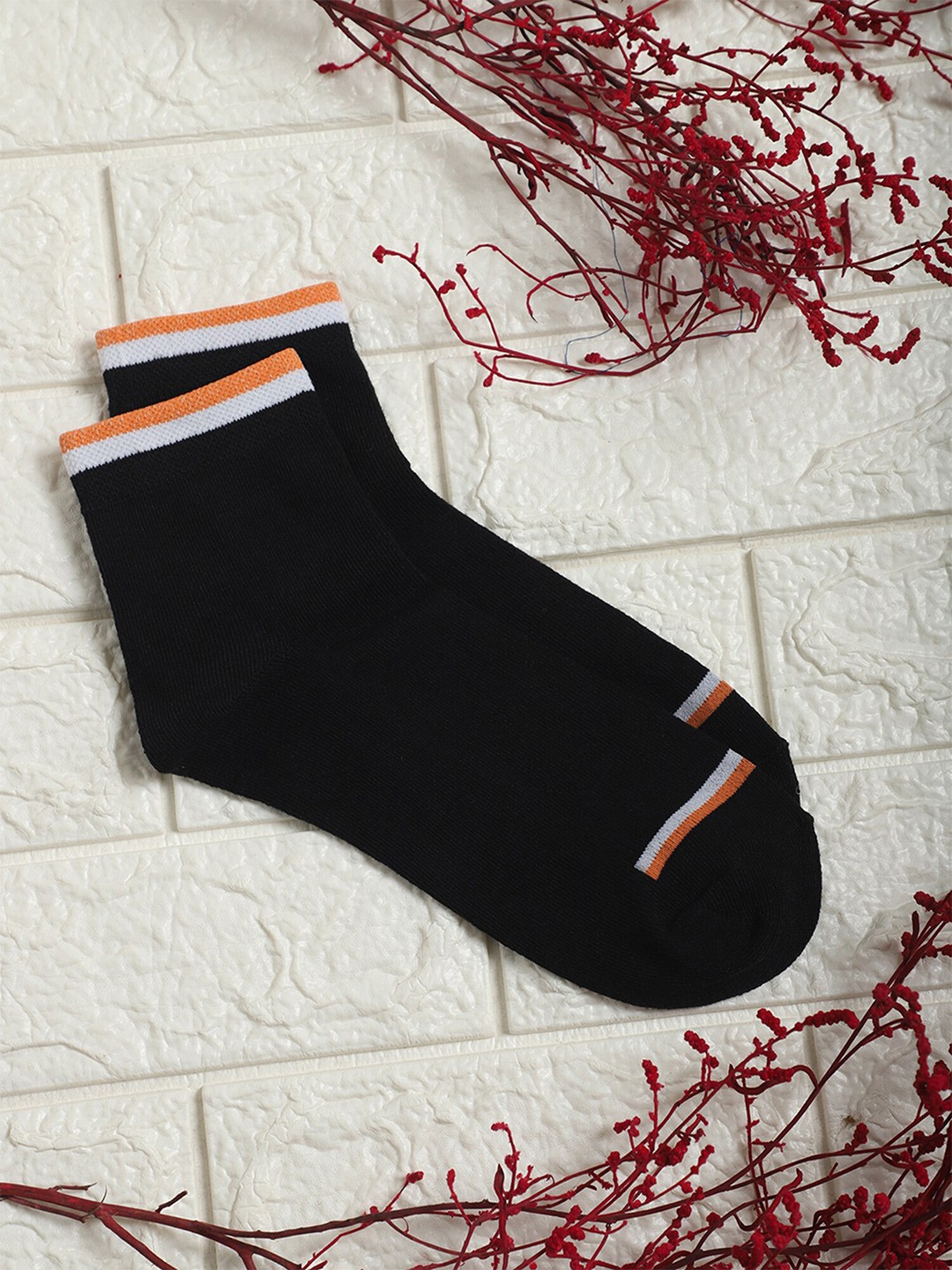 

Cantabil Men Pack Of 5 Cotton Ankle Length Socks, Black