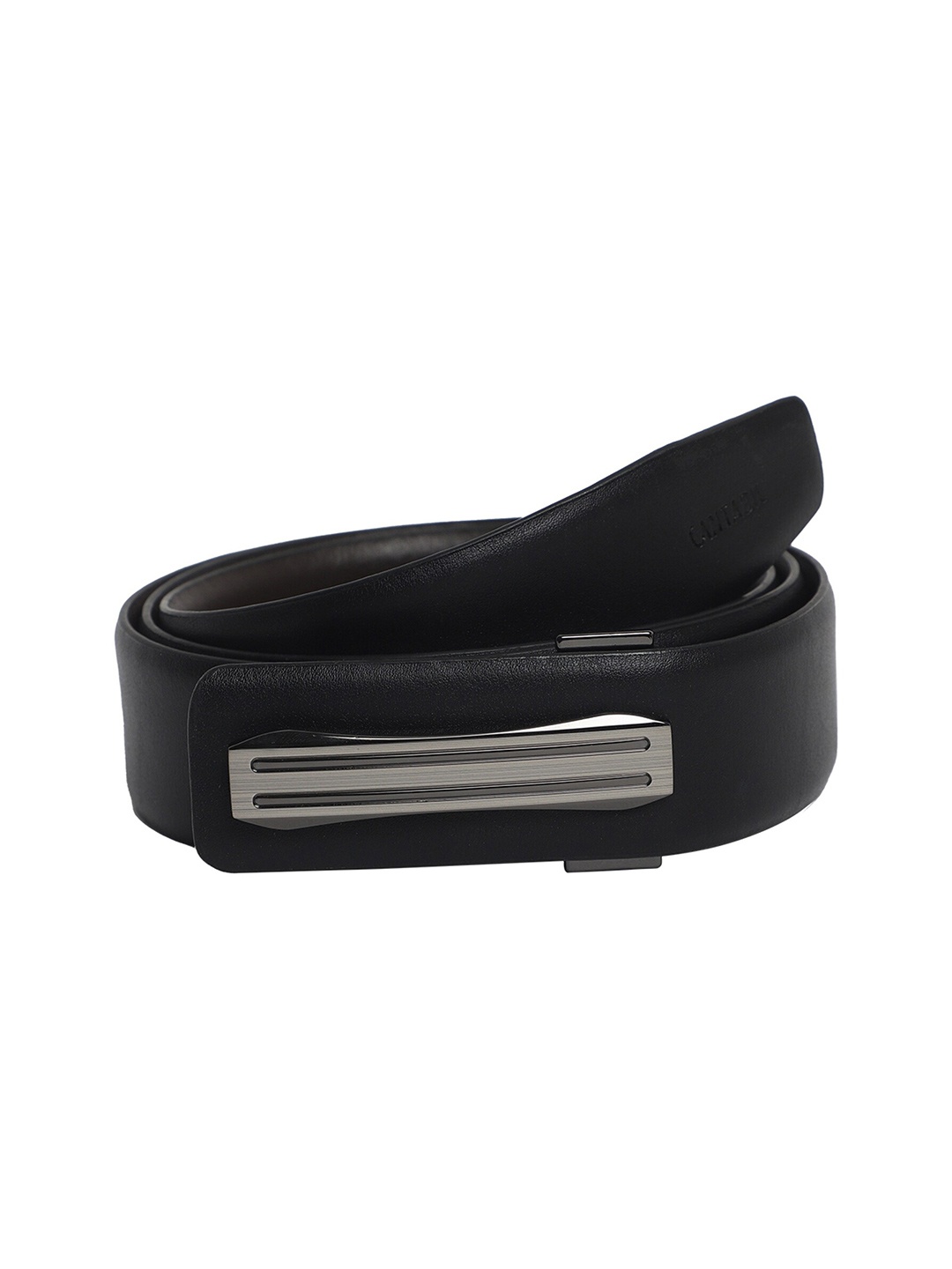 

Cantabil Men Leather Formal Belt With Slider Buckle, Black