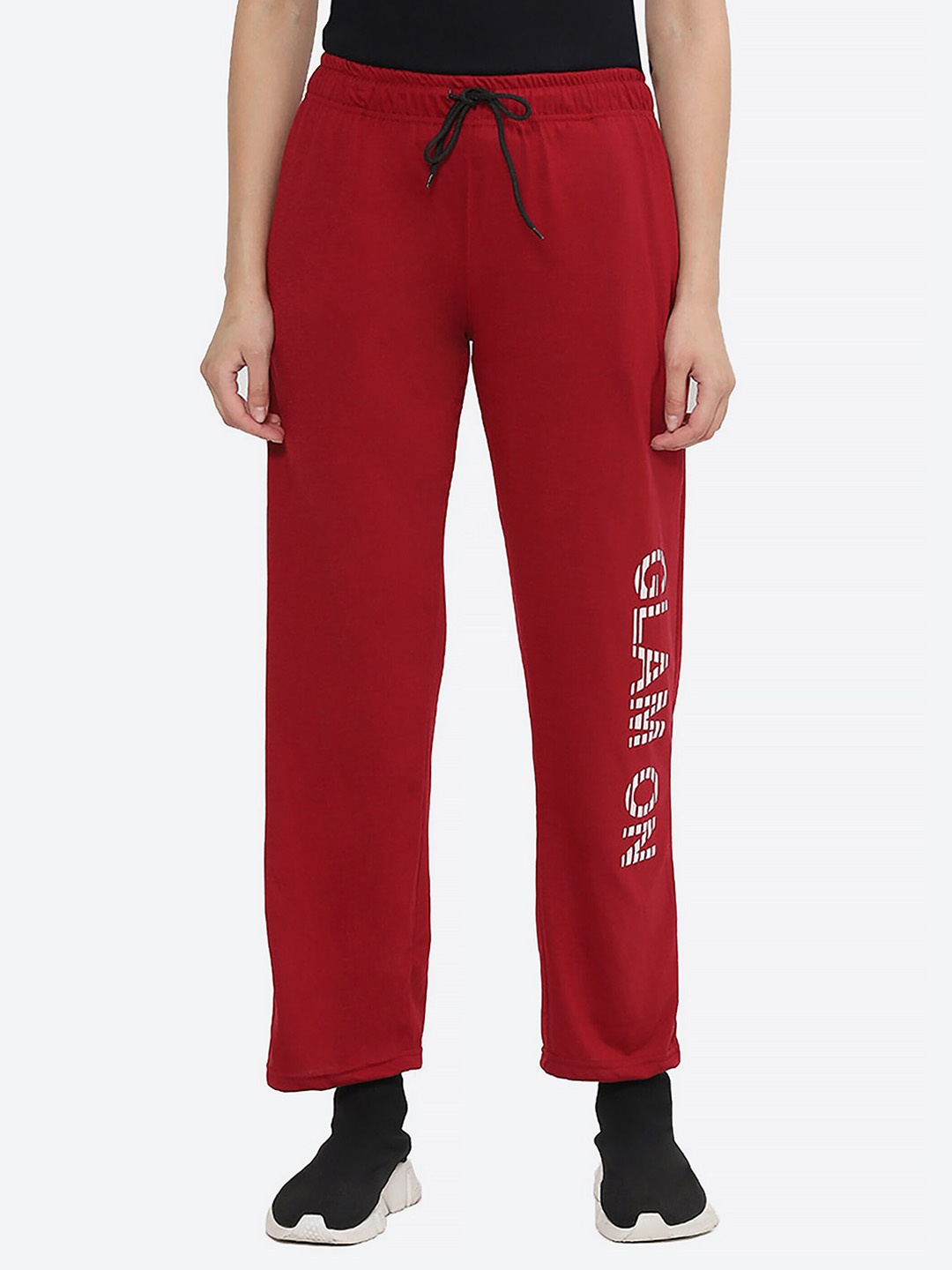 

Fashionable Women Regular Fit Cotton Track Pants, Maroon