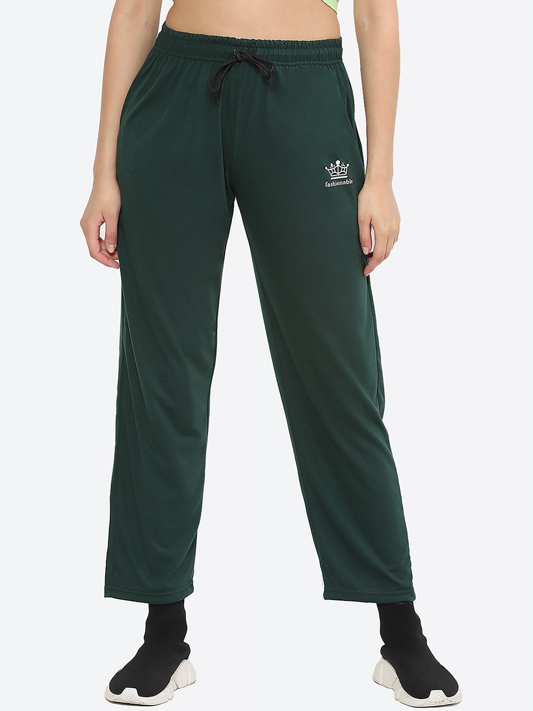 

Fashionable Women Regular Fit Cotton Track Pants, Green