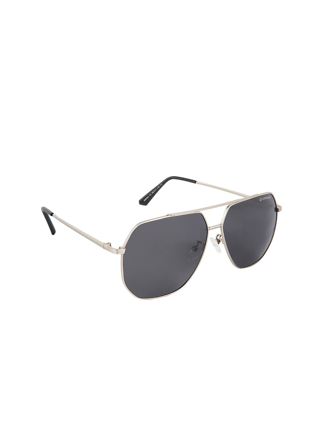 

GIORDANO Men Aviator Sunglasses with Polarised & UV Protected Lens GA90316C03, Silver