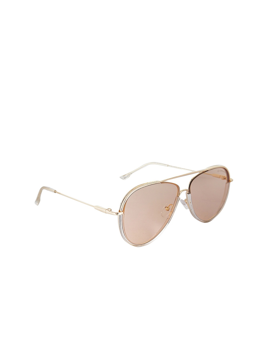 

GIORDANO Full Rim Aviator Sunglasses with UV Protected Lens GA90308C04, Gold