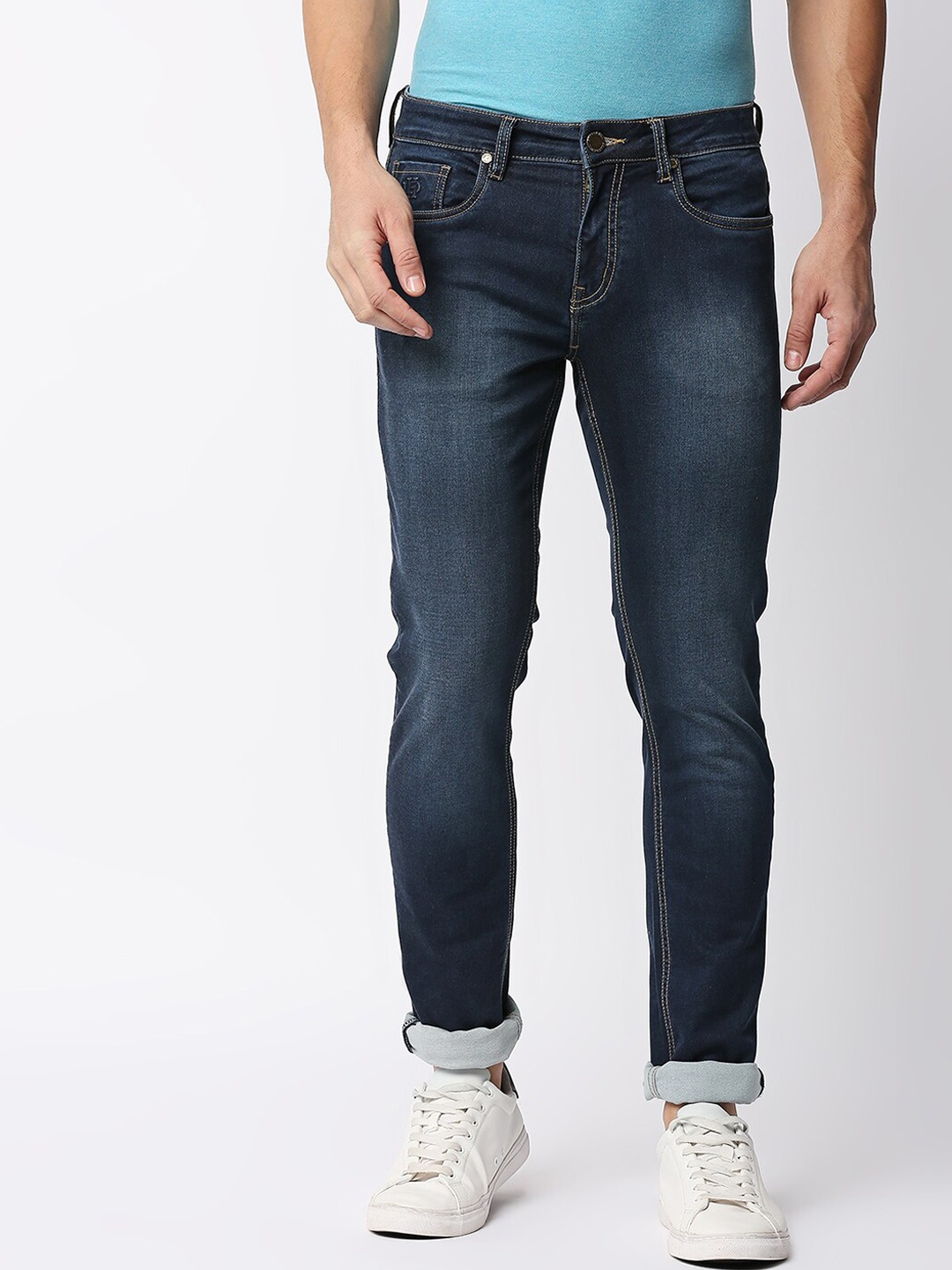 

DRAGON HILL Men Straight Fit Mid-Rise Light Fade Jeans, Blue