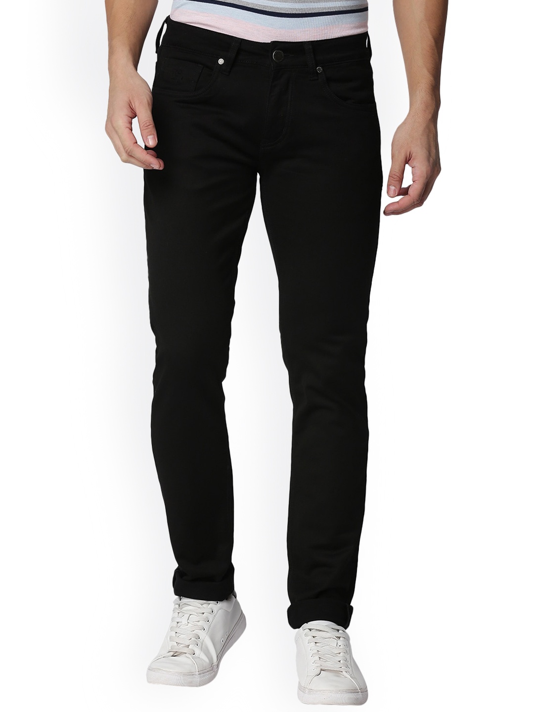 

DRAGON HILL Men Slim Fit Mid-Rise Jeans, Black
