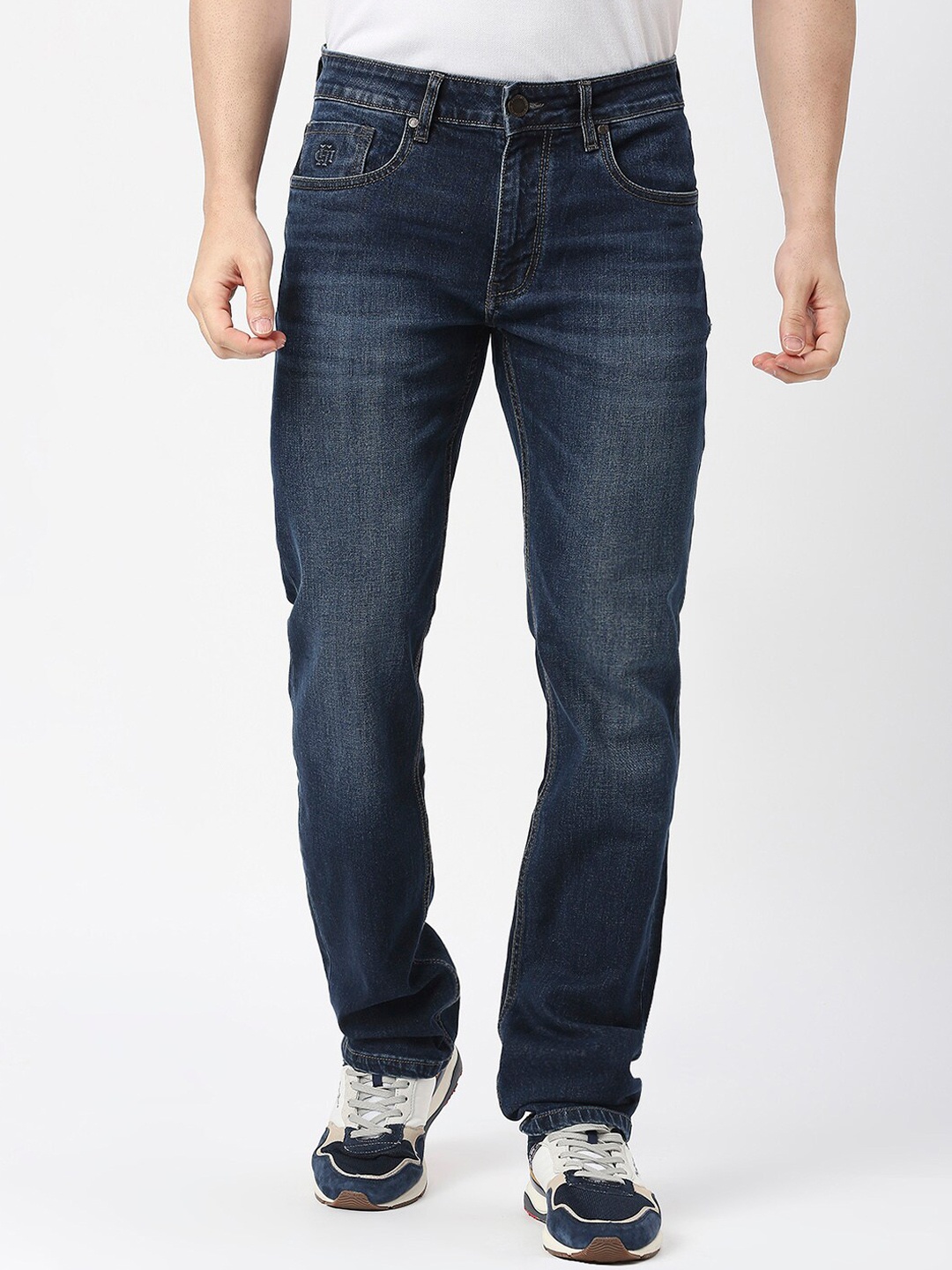 

DRAGON HILL Men Straight Fit Mid-Rise Light Fade Jeans, Blue