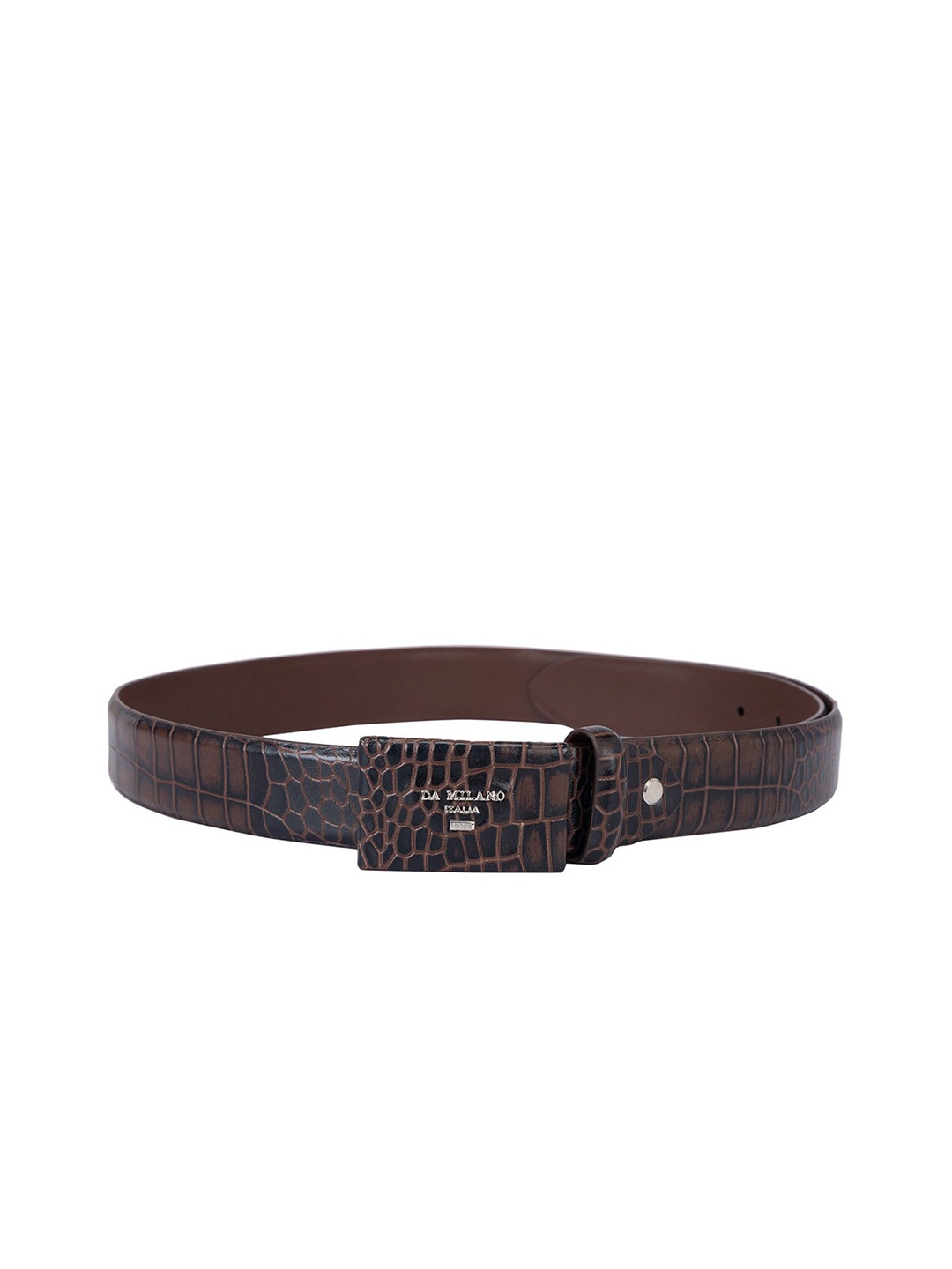 

Da Milano Men Textured Leather Reversible Belt, Brown