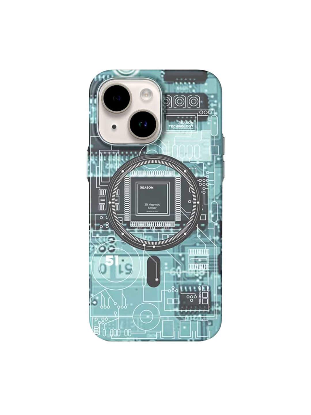 

TREEMODA Technology Radium Magsafe Futuristic Design iPhone 13 Back Case, Blue