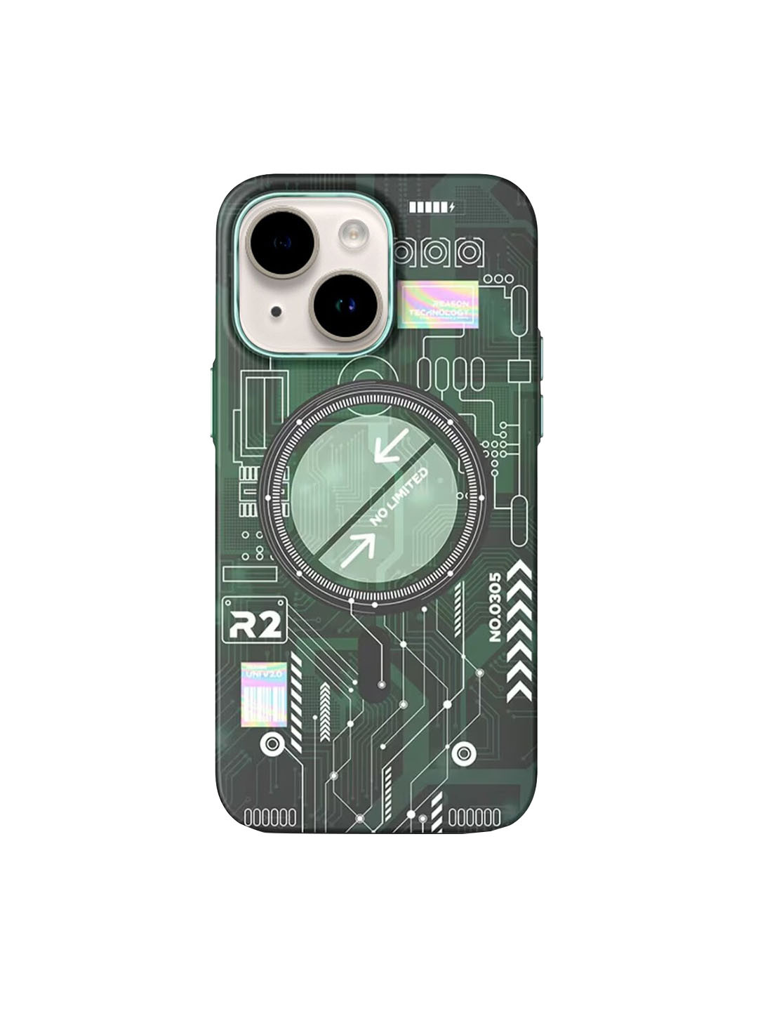 

TREEMODA Technology Radium Magsafe Futuristic Design iPhone 13 Back Case, Green