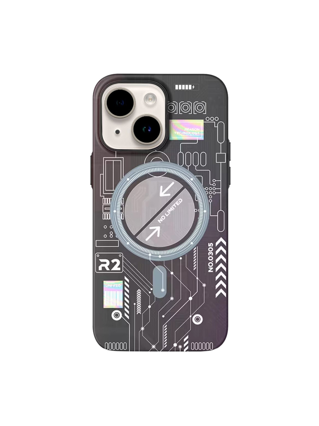 

TREEMODA Technology Futuristic Radium Magsafe Design iPhone 13 Back Case, Grey