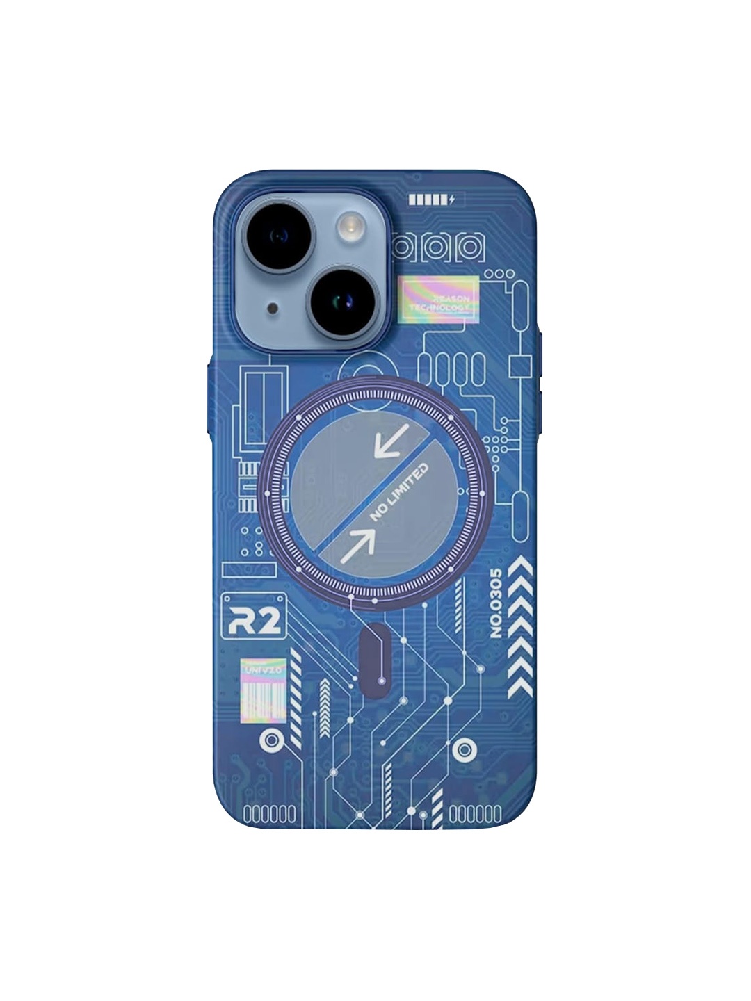 

TREEMODA Technology Radium Magsafe Futuristic Design iPhone 13 Back Case, Blue