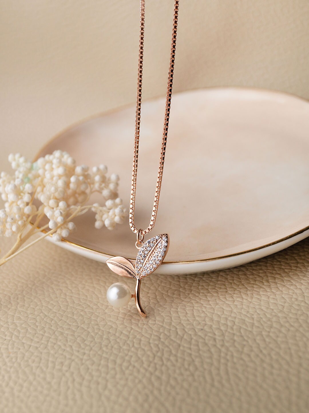 

MANNASH Sterling Silver Rose Gold-Plated Necklace