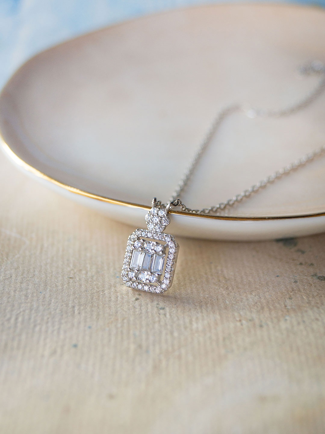 

MANNASH Sterling Silver Rhodium-Plated Necklace