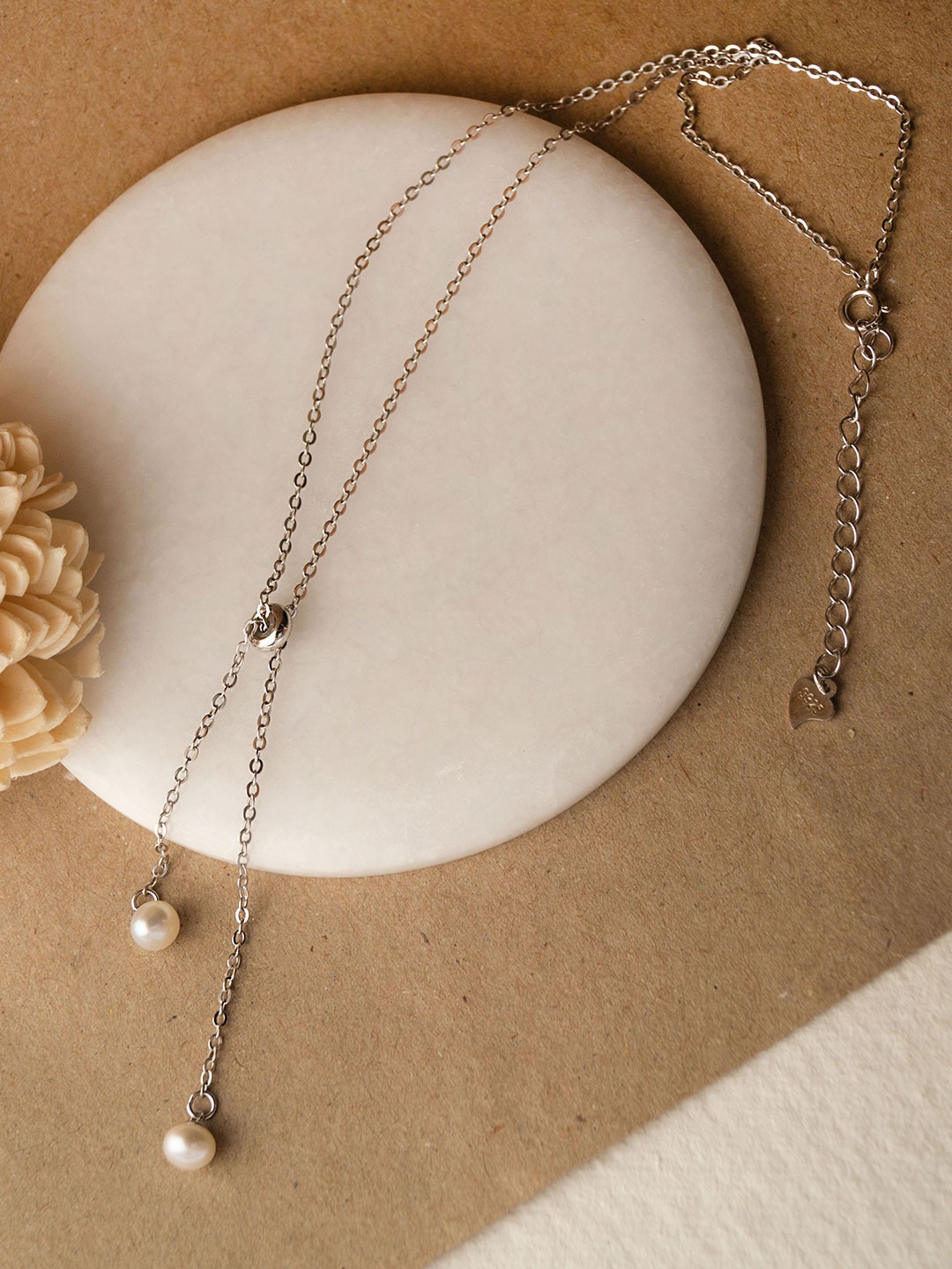 MANNASH Sterling Silver Rhodium-Plated Necklace