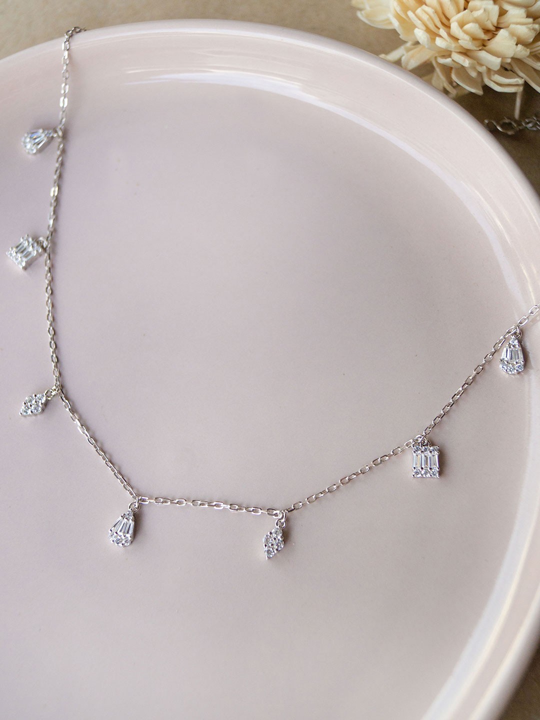 

MANNASH Sterling Silver Rhodium-Plated Necklace