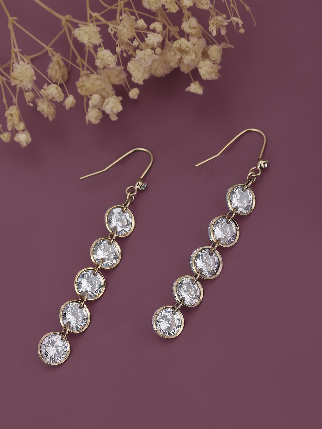 

Carlton London Gold-Toned Contemporary Drop Earrings