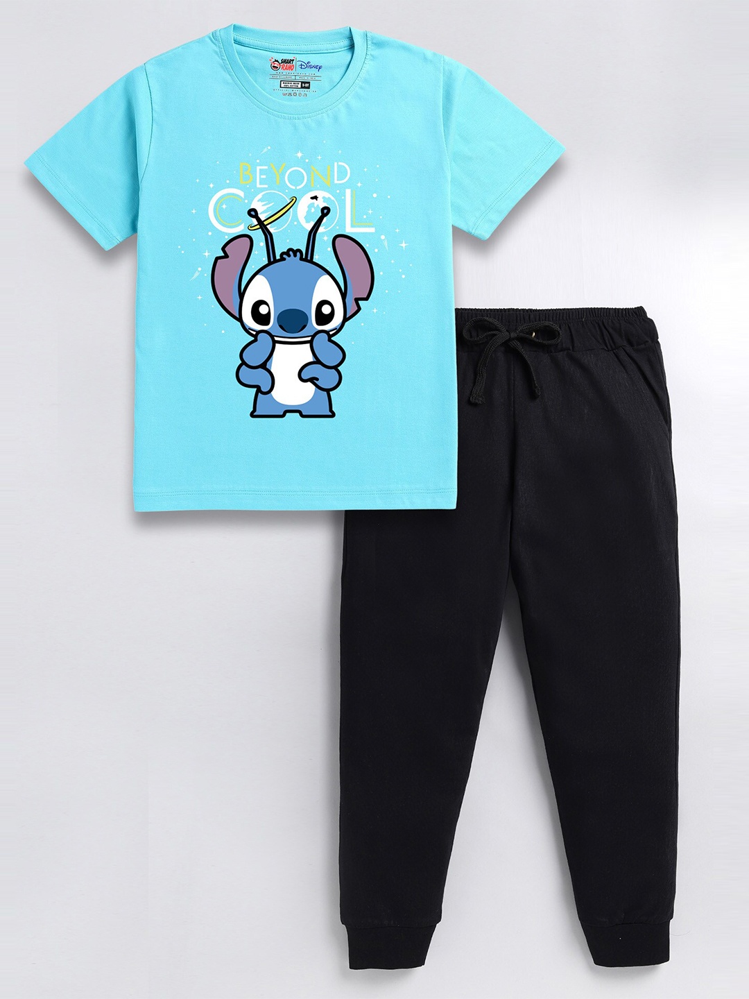 

SmartRAHO Boys Printed Pure Cotton T-shirt with Joggers, Blue